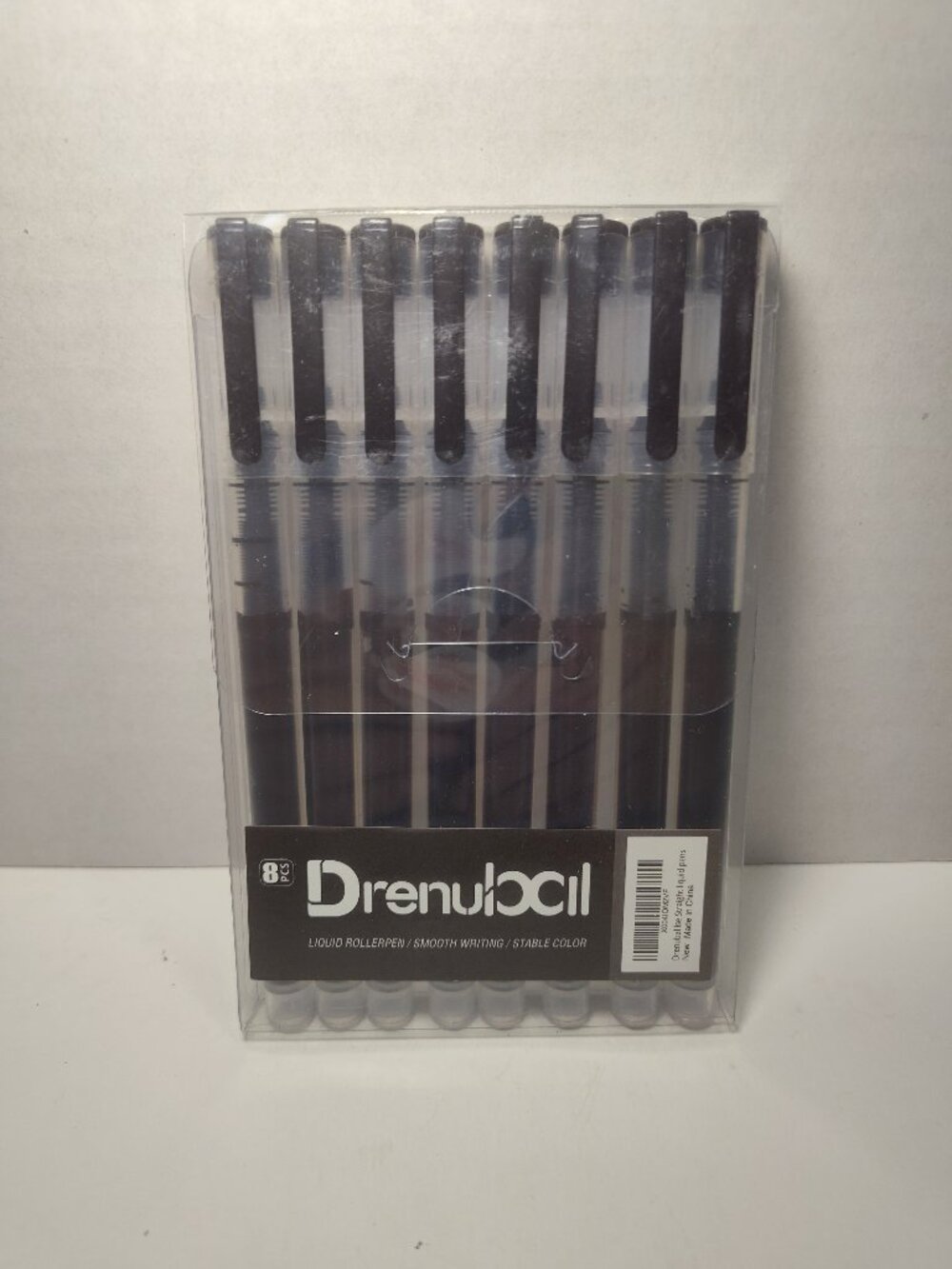 Drenuoci Gel Pens Black Ink 32 Total 4 Packs Liquid Rollerball Smooth Writing